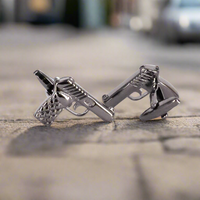 Pistol Gun Gunmetal Cufflinks (Online Exclusive)