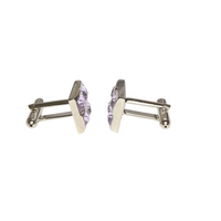 4 Clear Purple Crystal Square cufflinks (Online Exclusive)