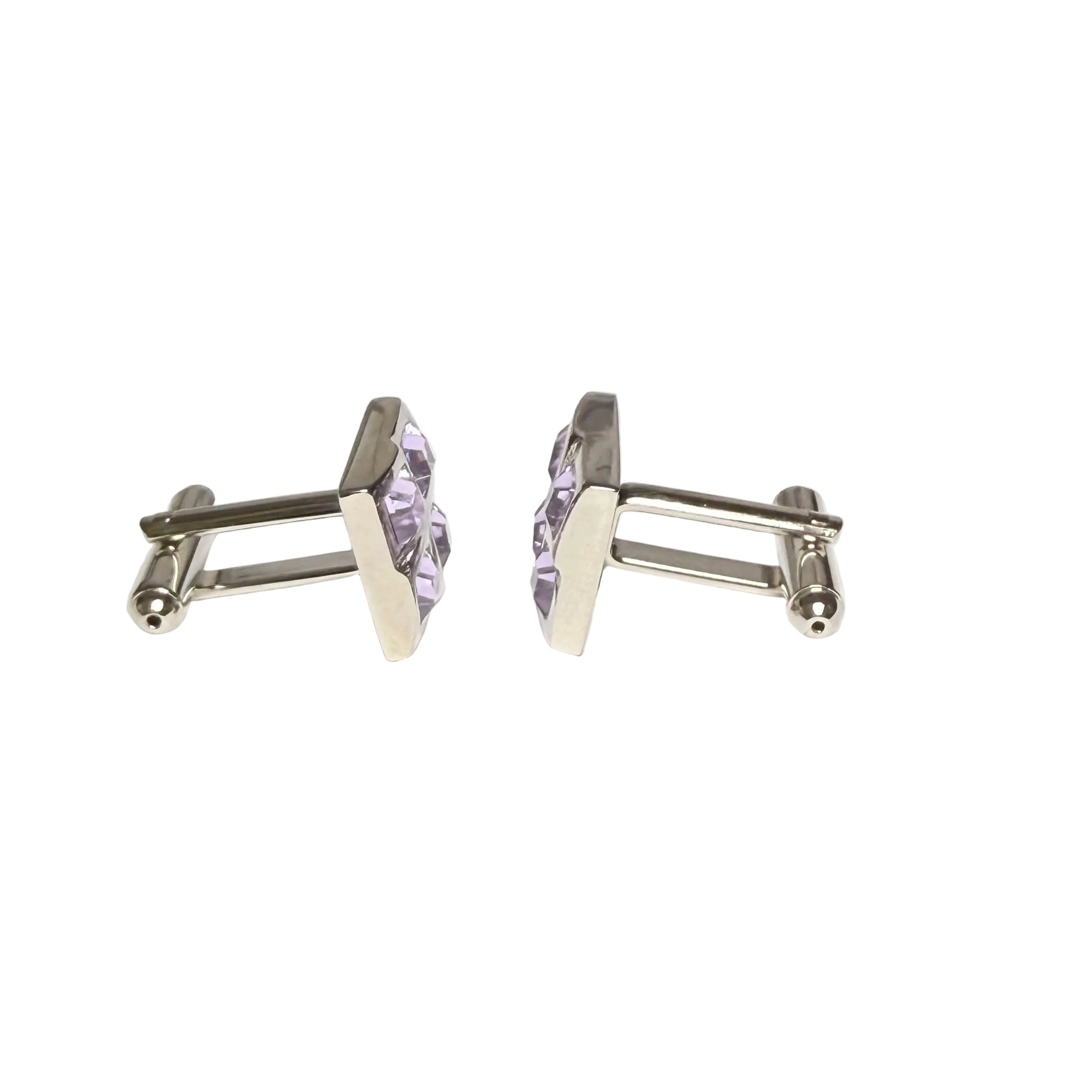 4 Clear Purple Crystal Square cufflinks (Online Exclusive)
