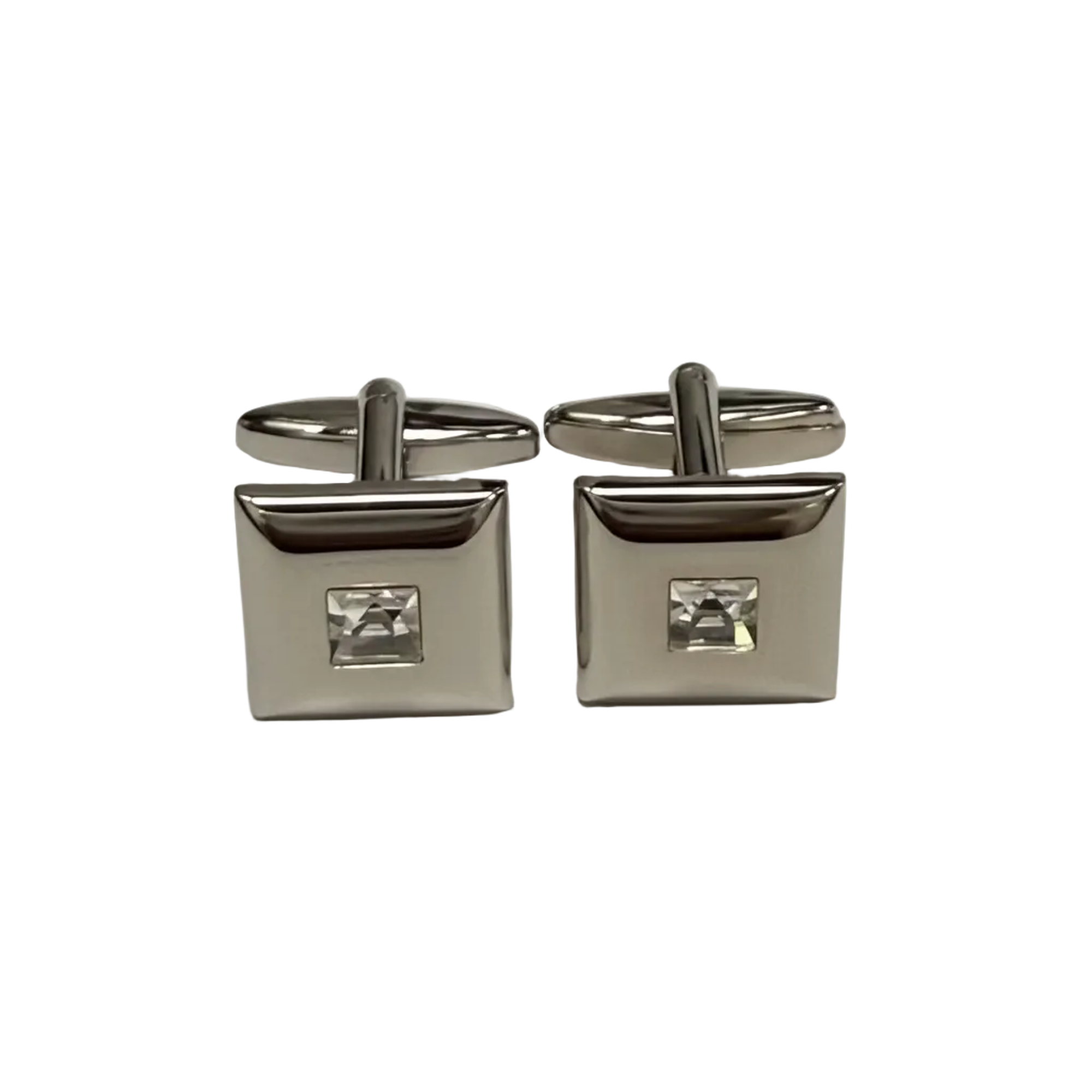 Single Crustal square Silver Cufflinks - Orobianco L'unique