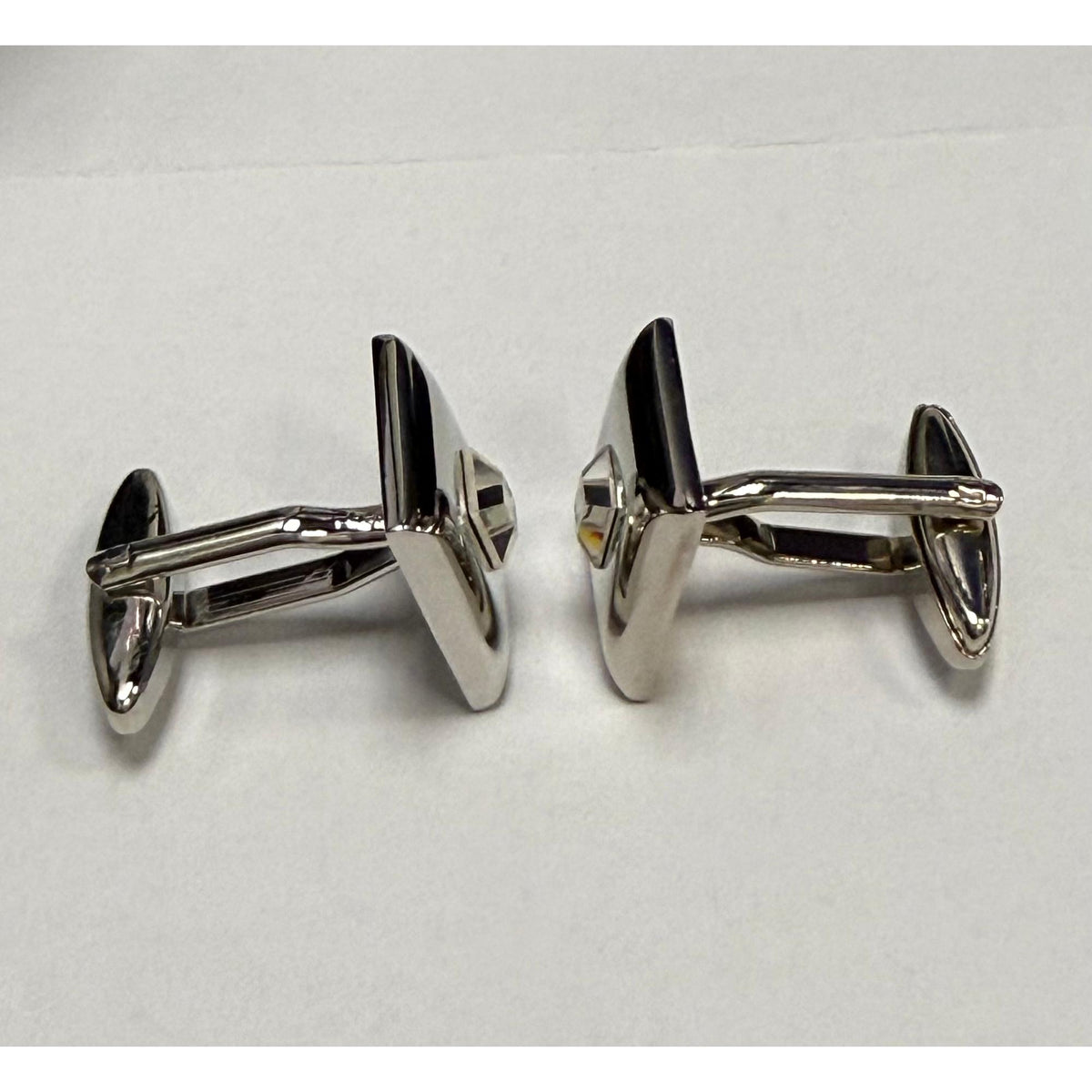 Single Crustal square Silver Cufflinks - Orobianco L'unique