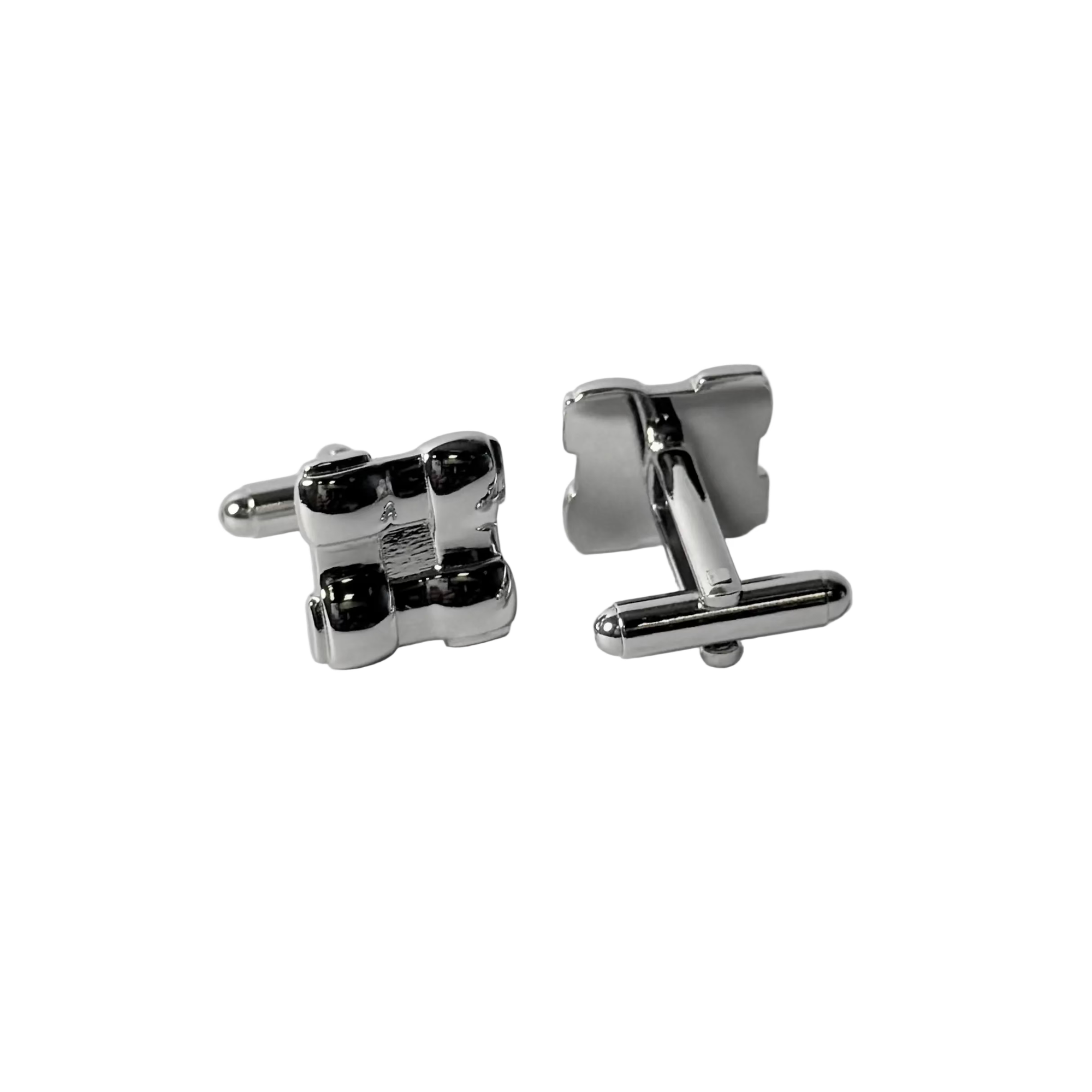 High polish cufflinks in intreccioto Design