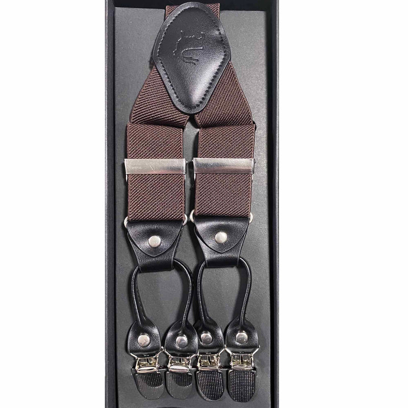 Orobianco L’unique Solid stripe Brown Suspender