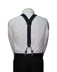 Orobianco Suspender NAVY with White dot Clip Front