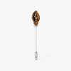 Calas Flower Pin Palladium Plated with Tiger Eye