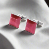 Fiber Glass Pink Square Cufflinks (Online Exclusive)