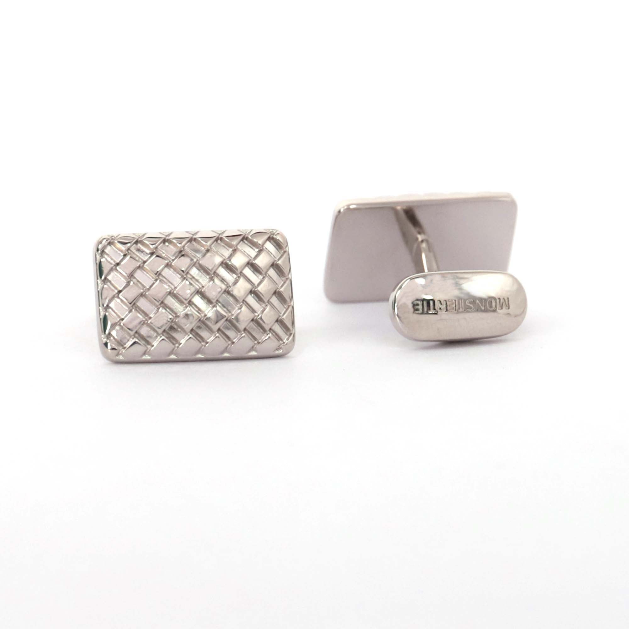 MonsterTie Recco Rectangle silver Cufflinks