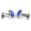 Light Blue Fibre Round Optic Glass Cufflinks (Online Exclusive)