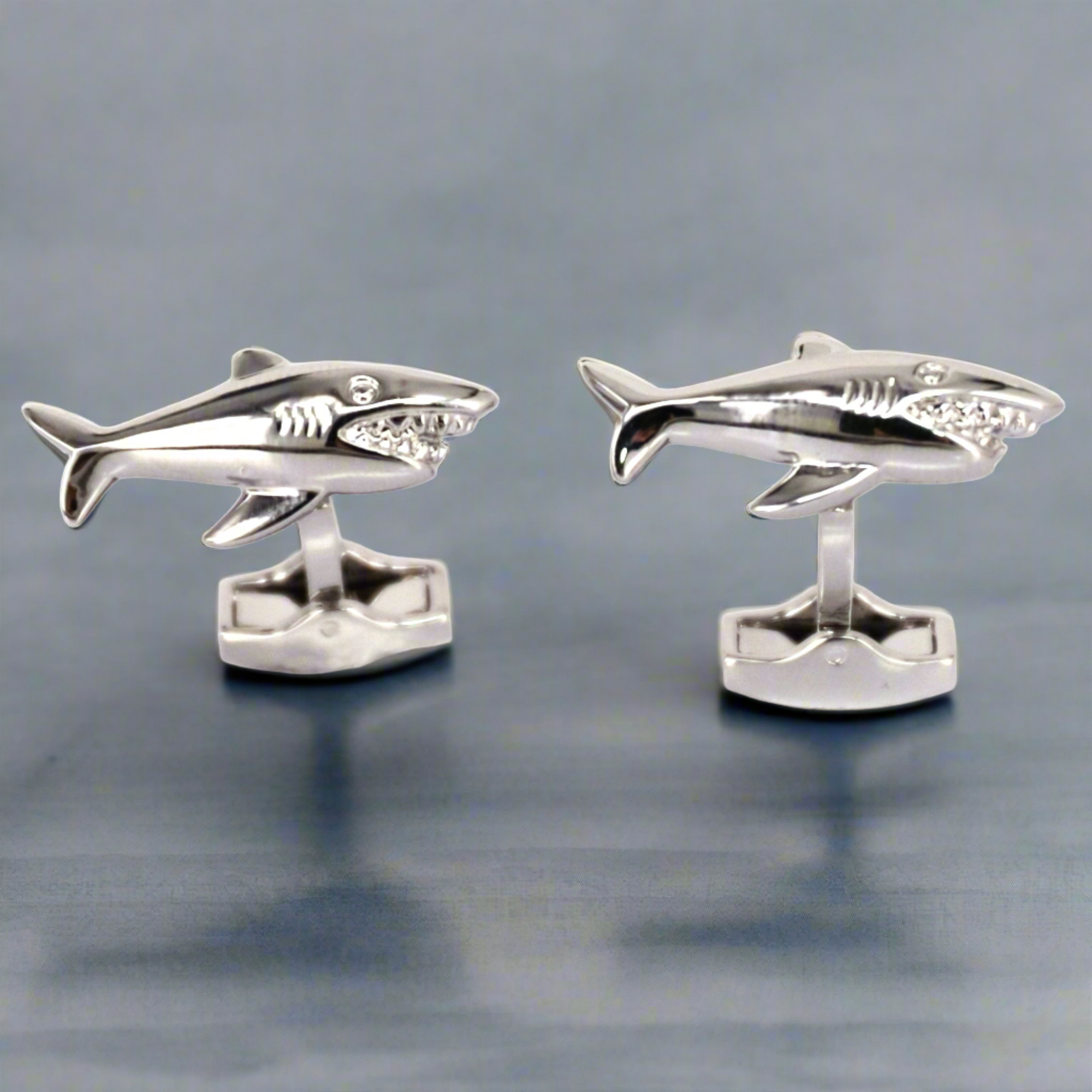 Silver Shark Cufflinks