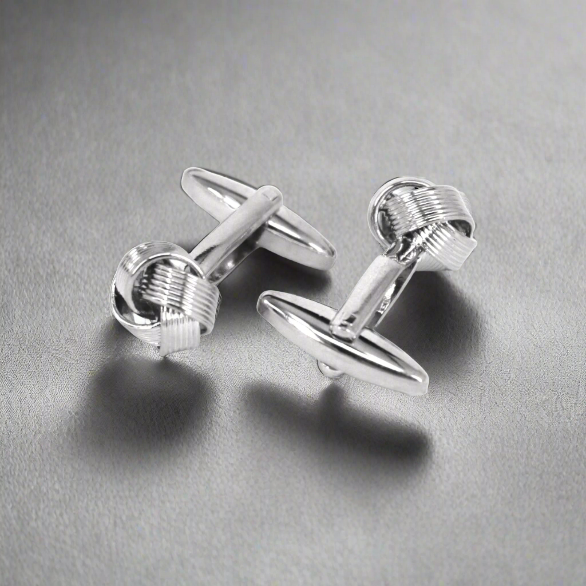 Silk Knot in Silver Cufflink - 6 wires