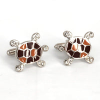 MarZthomson Maroon & Orange Turtle Cufflink (Online Exclusive)