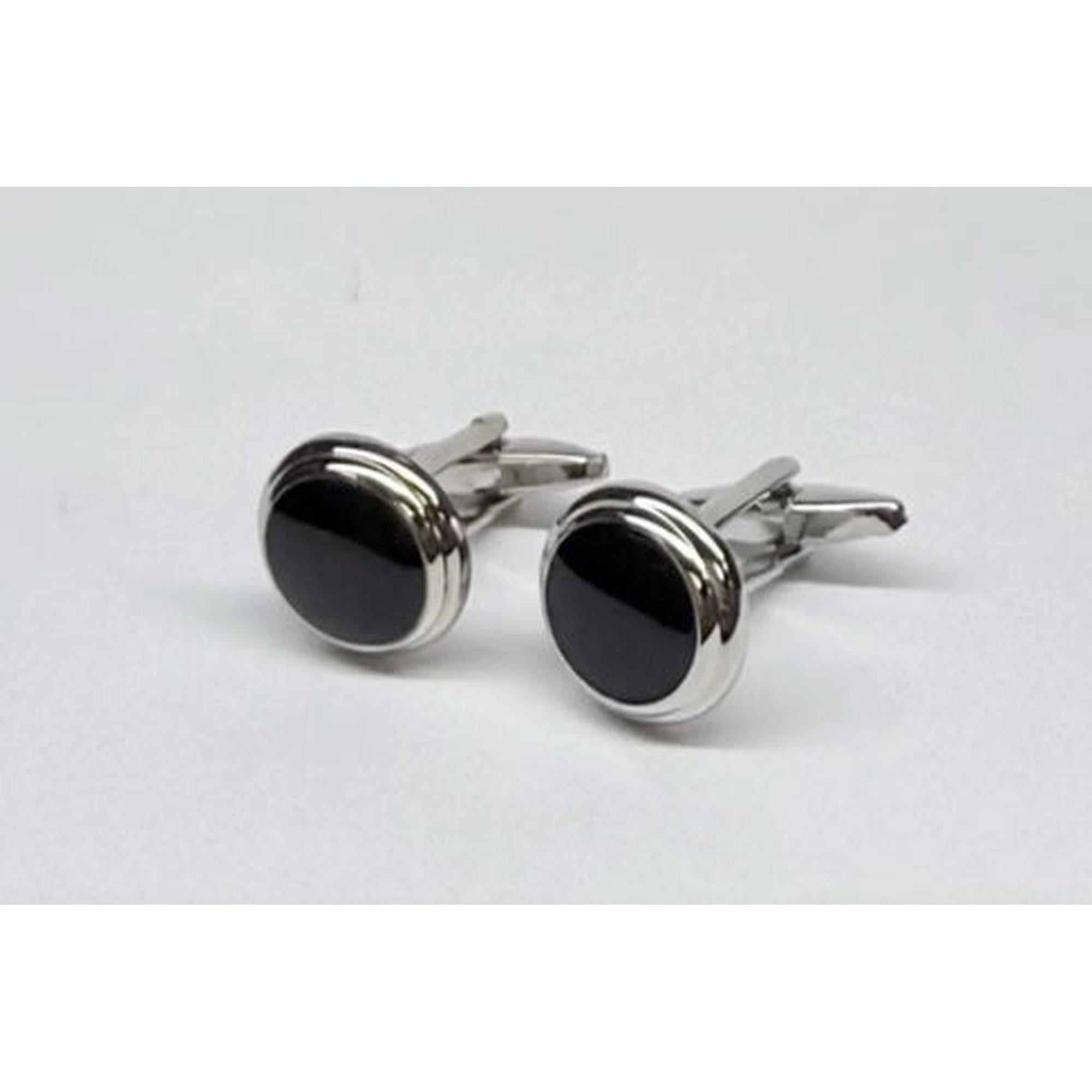 The "Midnight Orbit" Enamel Cufflinks