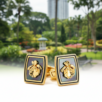 Gold Vanda Miss Joaquim -Azthom Cufflinks
