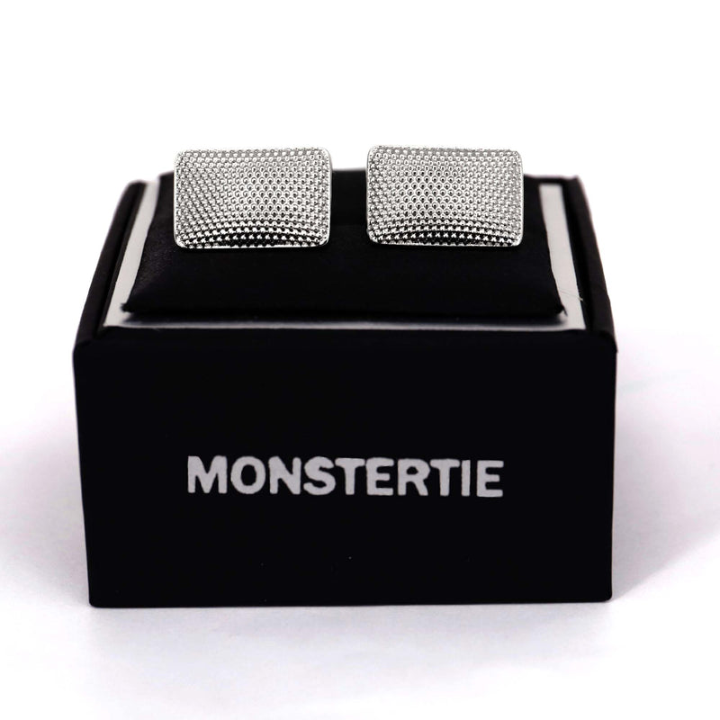 MonsterTie Venezia Rectangle Silver Cufflink