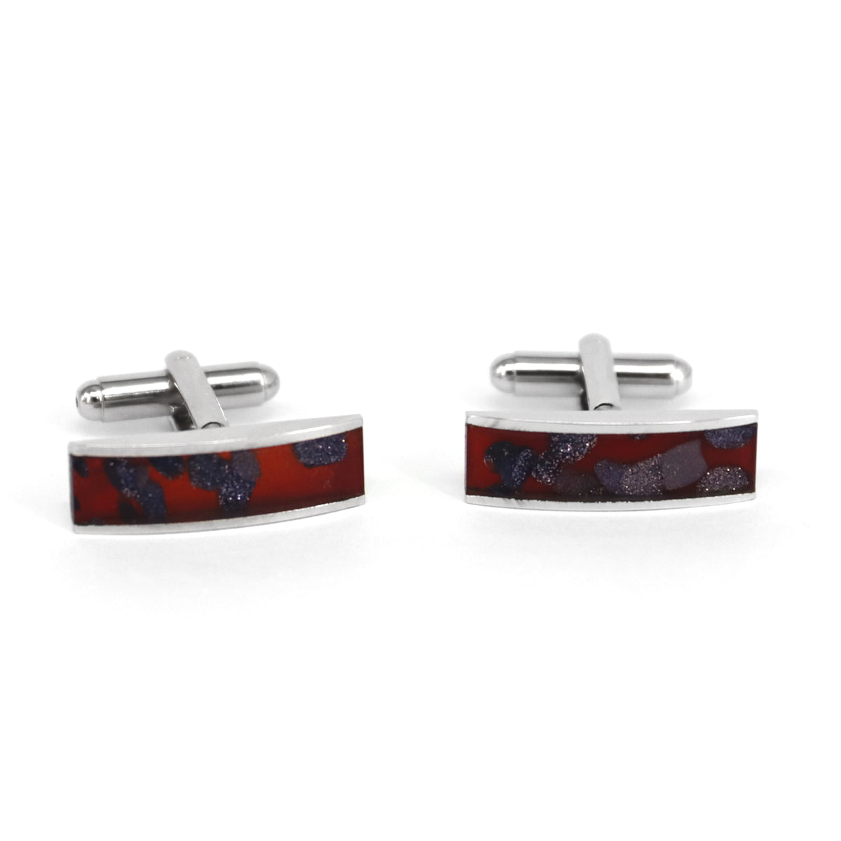 Fiber Glass rectangle Multi col  Cufflinks (Online Exclusive)