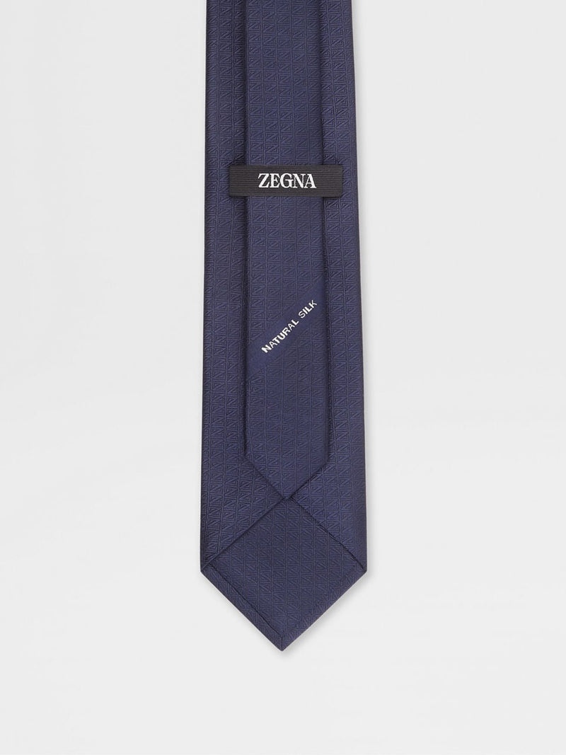 DARK BLUE NATURAL SILK TIE