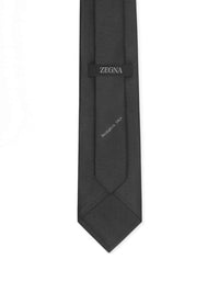 DARK SILVER NATURAL SILK TIE