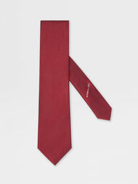 Zegna Red Natural Silk Tie