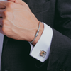 Square Gear Cufflinks Silver With Palladium Plated Steel