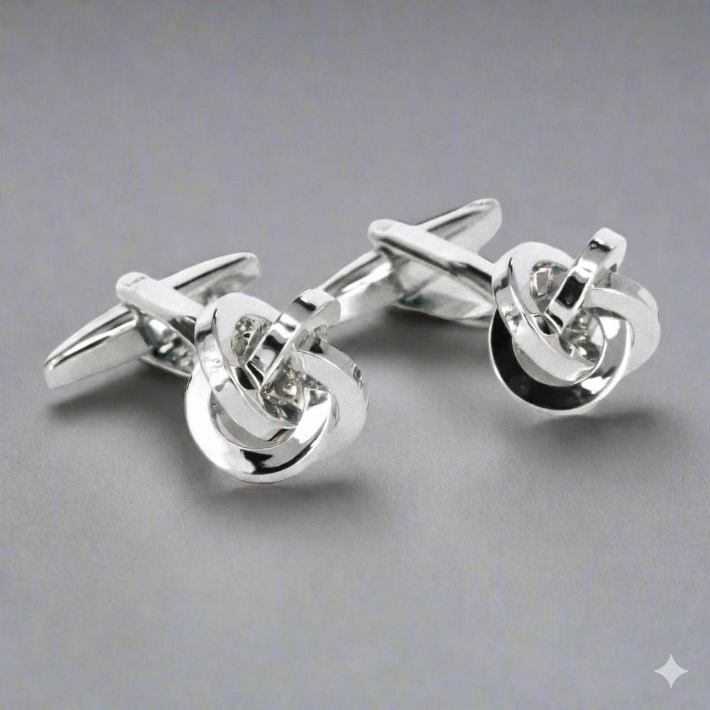 Oronianco Knot Cufflink with flat wire