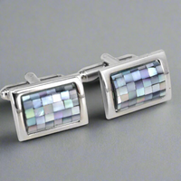 MarZthomson Dull Purple Tiles Embed Cufflinks (Online Exclusive)