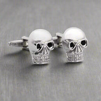 Silver Skull with Crystal Eyes Cufflinks M