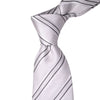 8cm Woven Striped Necktie in White M-Cufflinks.com.sg | Neckties.com.sg