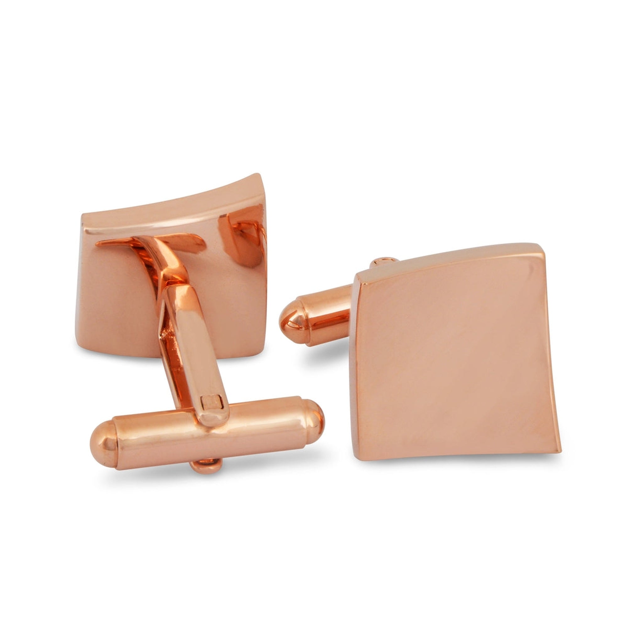 Concaved Square Cufflinks in Rose Gold-Cufflinks.com.sg