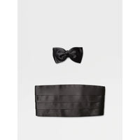 Ermenegildo Zegna Black Bow Tie And Cummerbund set-Cummerbund-Ermenegildo Zegna-Cufflinks.com.sg