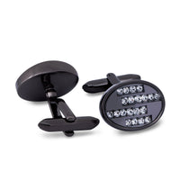 Gunmetal Cufflinks with Crystal Details M16-Cufflinks.com.sg