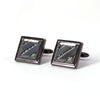 Gunmetal Cufflinks with Crystal Details M16-Cufflinks.com.sg