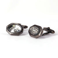 Gunmetal Cufflinks with Crystal Details M16-Cufflinks.com.sg