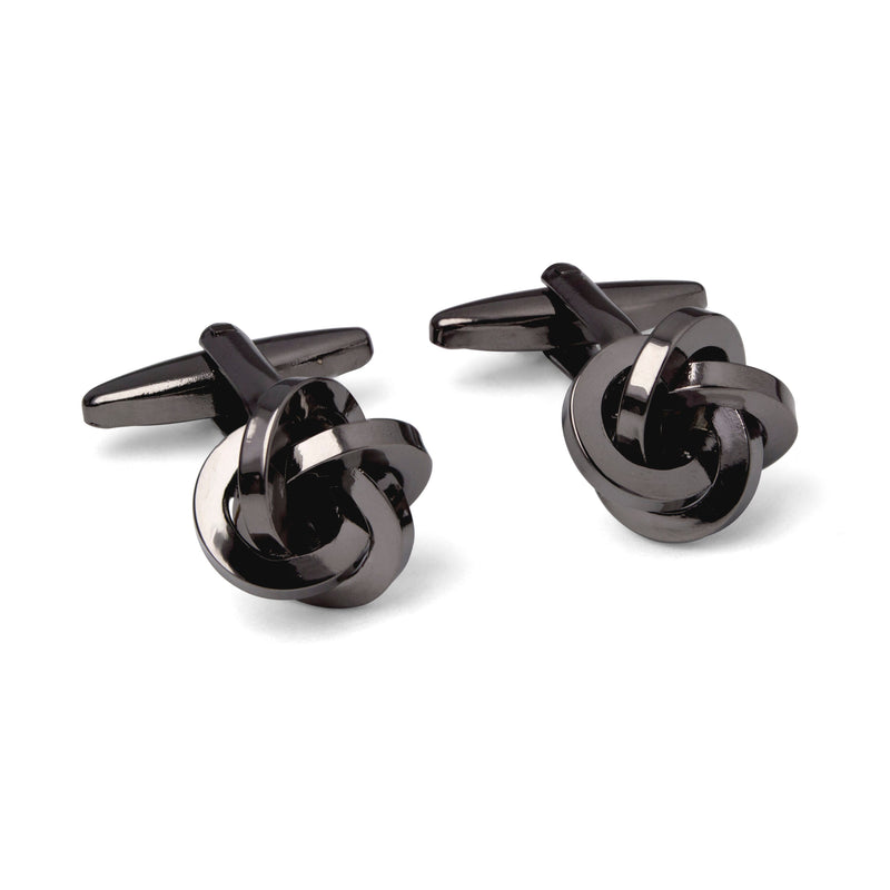 Gunmetal Knot Cufflink-Classic Cufflinks-MarZthomson-Cufflinks.com.sg