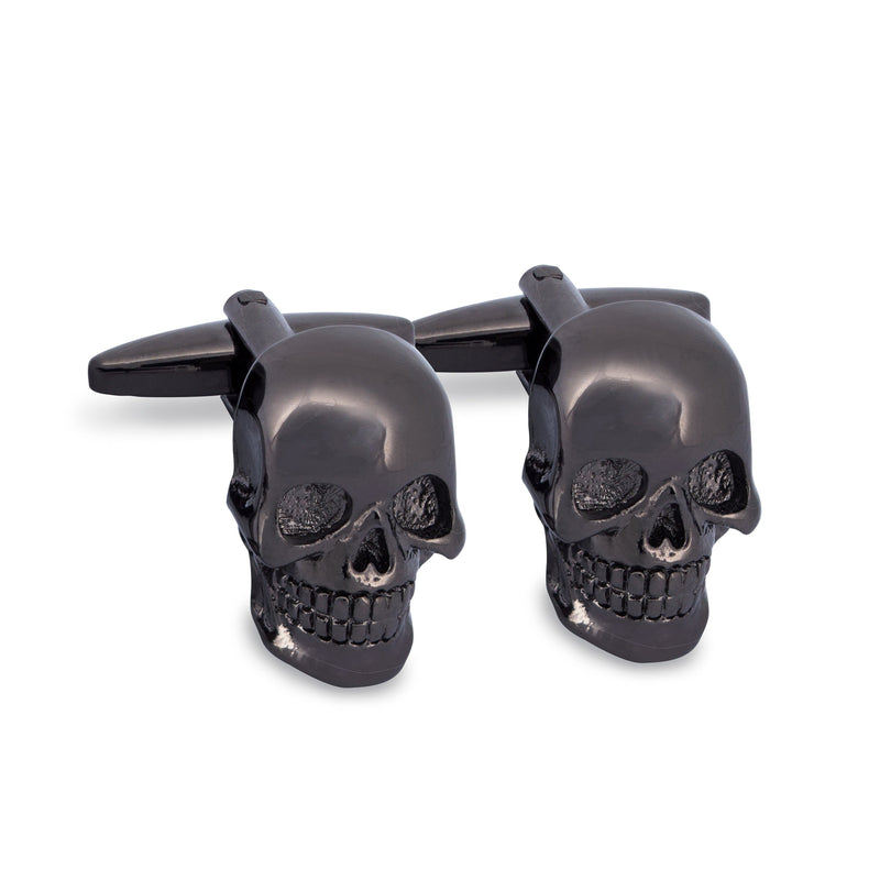 Gunmetal Skull Cufflinks F M-Cufflinks.com.sg