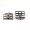 Gunmetal Window Pane Cufflinks-Cufflinks.com.sg