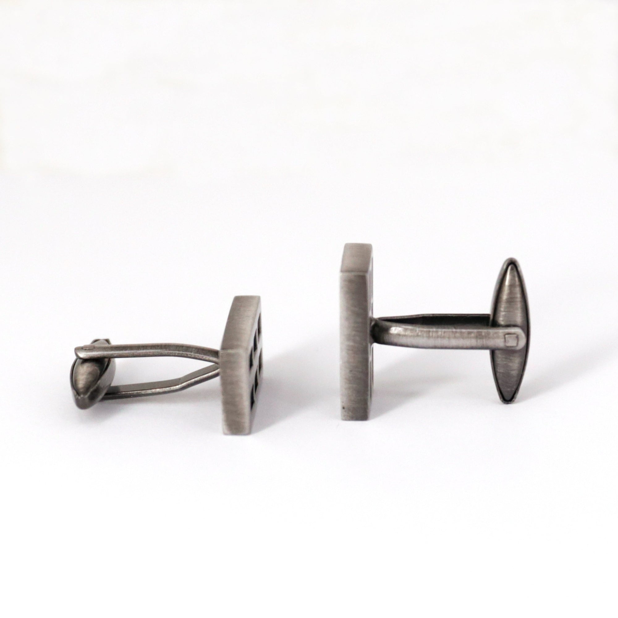 Gunmetal Window Pane Cufflinks-Cufflinks.com.sg