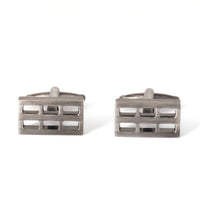 Gunmetal Window Pane Cufflinks-Cufflinks.com.sg