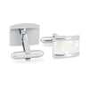 Rectangle White Mosaic Tile Cufflinks-Cufflinks.com.sg