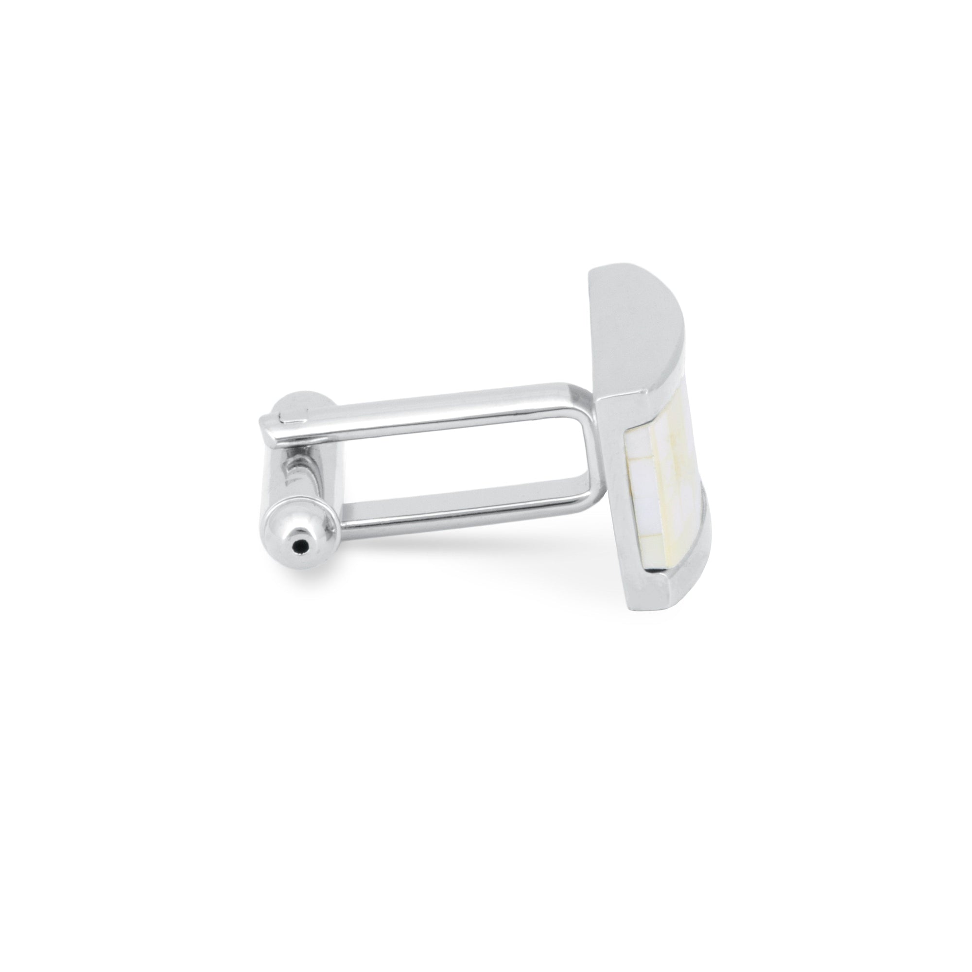 Rectangle White Mosaic Tile Cufflinks-Cufflinks.com.sg