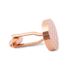 Round Checked Rose Gold Cufflinks-Classic Cufflinks-MarZthomson-Cufflinks.com.sg