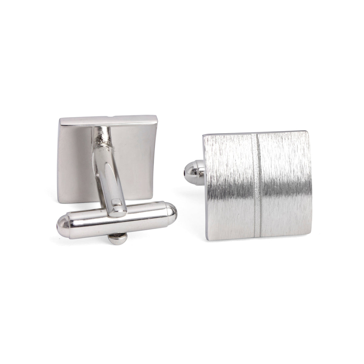 Simple Plain Brushed Square CufflinksA13-Classic Cufflinks-MarZthomson-Cufflinks.com.sg